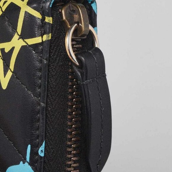 Gucci Black Multicolor Quilted Leather Gucci Ghost Metalasse Zippy Wallet - Picture 6 of 11